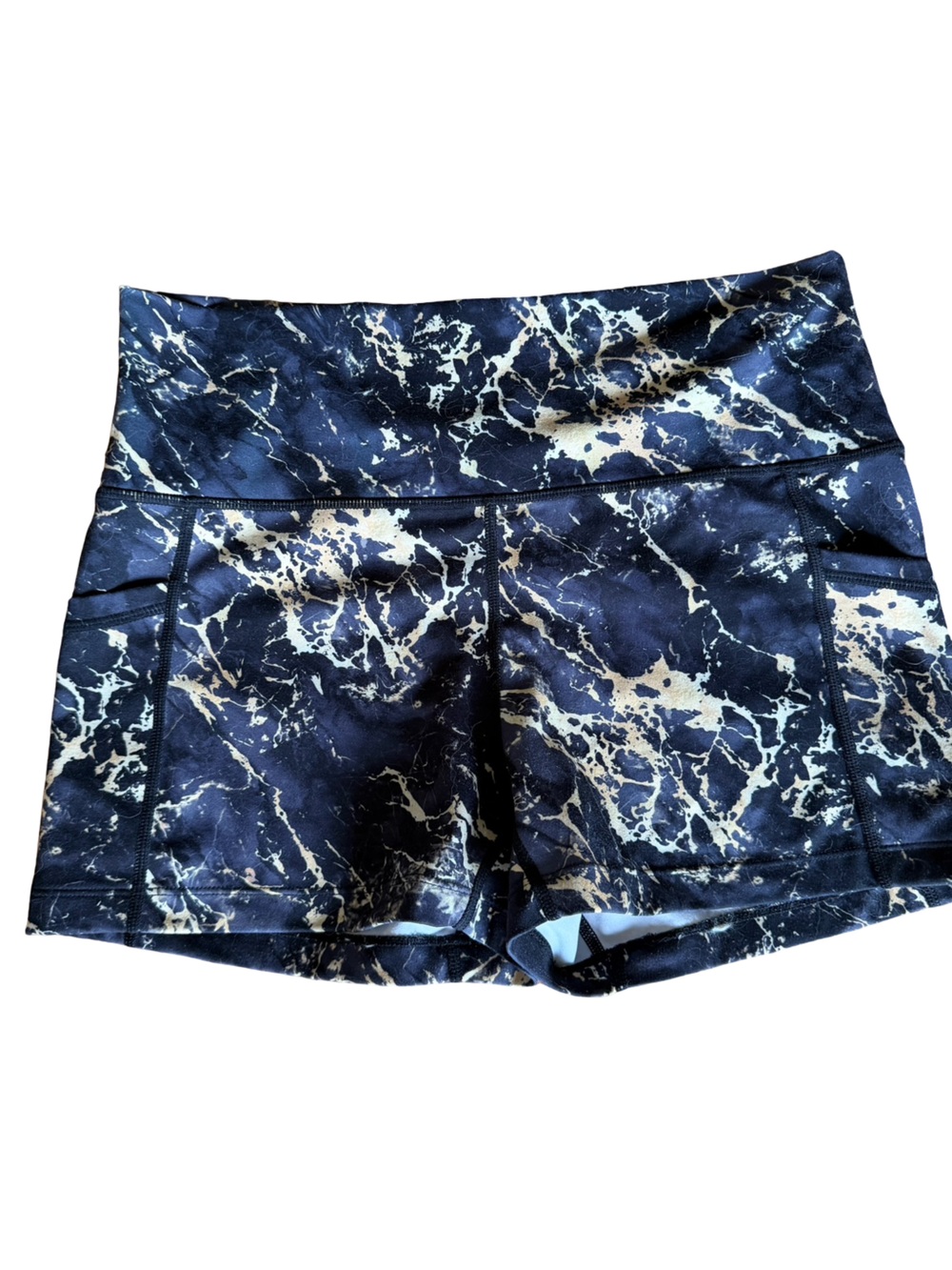 2115 Constantly Varied Gear Black and White Marble-Print Bike Shorts